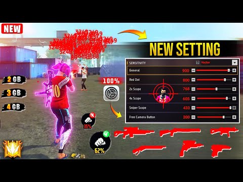 All Gun Headshot Sensitivity Setting After New OB49 Update | Free Fire Max Auto Headshot Sensitivity
