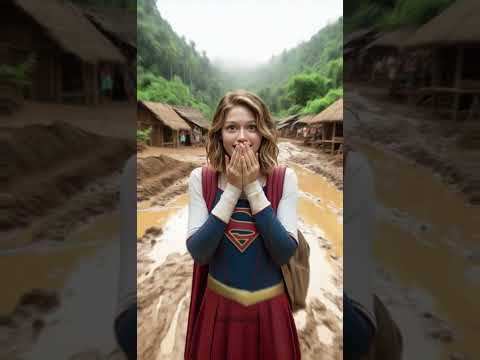 Gaavn me aai dudh ki baadh🤣ab supergirl school kaise jaayegi🤔|| #shorts #spiderman