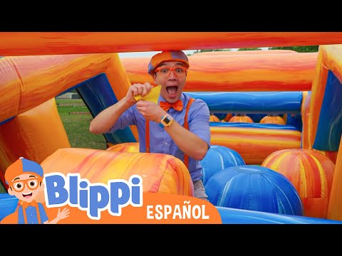 Brincolin gigante con Blippi💙🧡| Blippi Español | Videos educativos para niños | Aprende y Juega