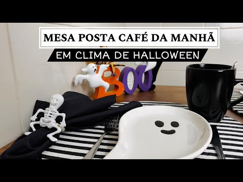 MESA POSTA CAFÉ DA MANHÃ HALLOWEEN