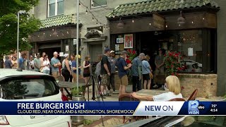 Brewers fans line up for free burgers at Shorewood bar