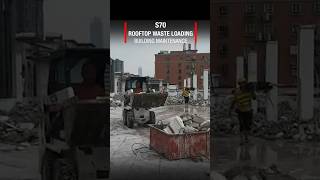 S70 Rooftop Waste Loading #Bobcat #skidsteerloader #s70 #bobcatchallenge #demolition #rooftop