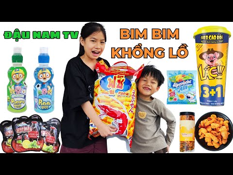 Đậu Nam Cùng Chị Thỏ Ăn Gói Bim Bim Khổng Lồ và Da Heo Rán Giòn Của Bà Tuyết #daunamtv