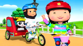 Learning to Ride My Bike🚲 | 🚌Wheels on the BUS Songs! 🚌 Nursery Rhymes for Kids