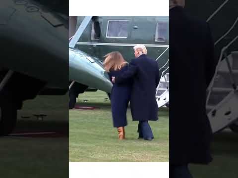 Trump catches Melania as she stumbles