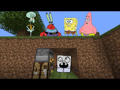 Minecraft speedrunner Doodlebob VS 4 hunters