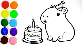 ¡Cómo dibujar una linda fiesta de cumpleaños de carpincho!