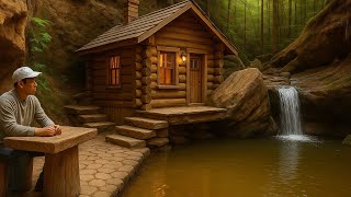 60 days building a stone and wooden house in the forest