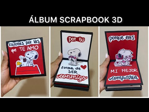 El mejor regalo SORPRESA | Álbum scrapbook de SNOOPY + RAZONES por las que TE AMO | SNOOPY CARD