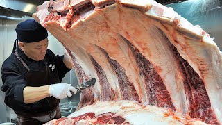 한 마리 소에서 단 1.3%만 나오는 귀한 짝갈비?! 한우 발골 장인의 미친 퀄리티 1++ 소고기 / Korean Beef BBQ / Korean street food