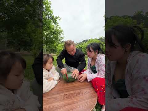 Outdoorfood: Brother Has The Skill To Share Watermelon In The Forest #survival #camping #forest