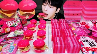 ASMR MUKBANG | 직접 만든 갤럭시 꿀젤리 핑크 디저트 아이스크림 먹방 & 레시피 DESSERT GALAXY HONEY JELLY CANDY