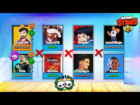 COMBATE DUPLO só de YOUTUBERS de BRAWL STARS! 🔥🥊 *casa brawl*