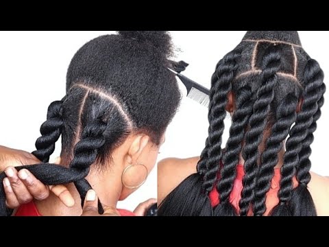 Easy and Gorgeous Braid Hairstyle for Natural Hair on Budget / Install jumbo twist.