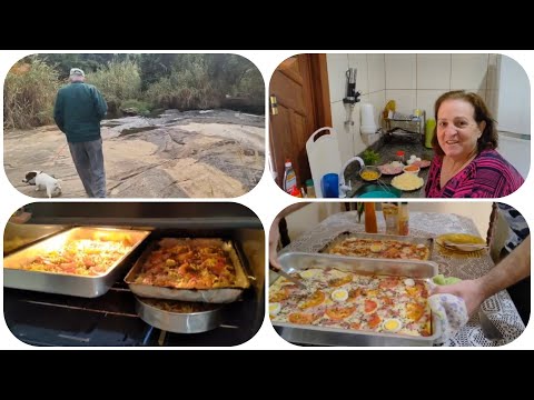 PASSEIO NA CACHOEIRA E ALMOÇO DE PIZZA #recantosossego #mariaeromildo #vidanaroça #pizzacaseira