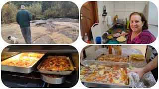 PASSEIO NA CACHOEIRA E ALMOÇO DE PIZZA #recantosossego #mariaeromildo #vidanaroça #pizzacaseira