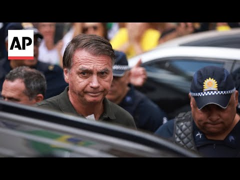 YouTube video thumbnail: Brazil's Jair Bolsonaro Makes First Public Appearance Since Sentencing