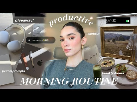 7AM Winter Morning Routine | journal prompts, workout, planning, breakfast ideas, grwm + giveaway!