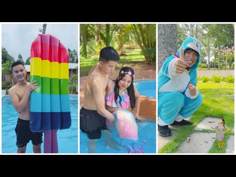 Summer Swimming - Swim challenge with Mermaid 🧜🏻‍♀️🤿😍 by Su Hao #shorts