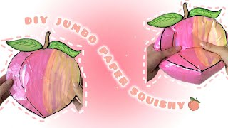 Diy Jumbo Paper Squishy Peach 🍑/ Easy Paper Crafts Idea ASMR!