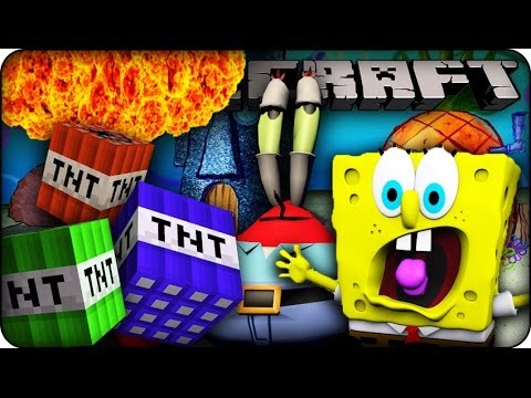 Minecraft Mods - TNT EXPLOSIONS ON BIKINI BOTTOM MAP! - Too Much TNT Mod Showcase