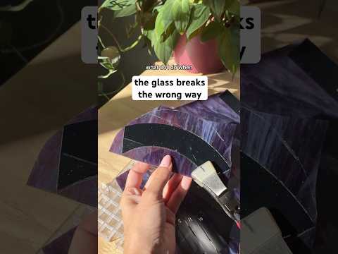 what I do when glass breaks the wrong way #stainedglass #glasscutting