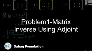 Problem1-Matrix Inverse Using Adjoint