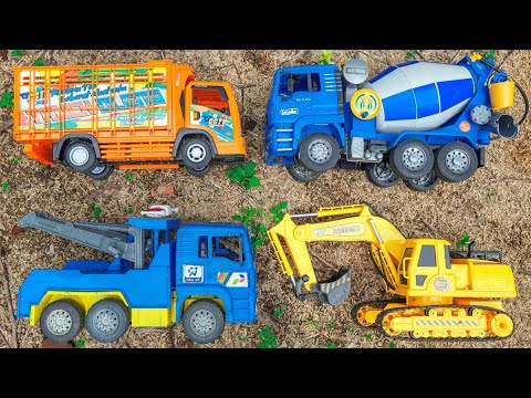 Mencari dan Unboxing Mobil Mobilan Truk Oleng Tayo, Truk Molen Besar,Beko Excavator,Thomas,Tank Baja