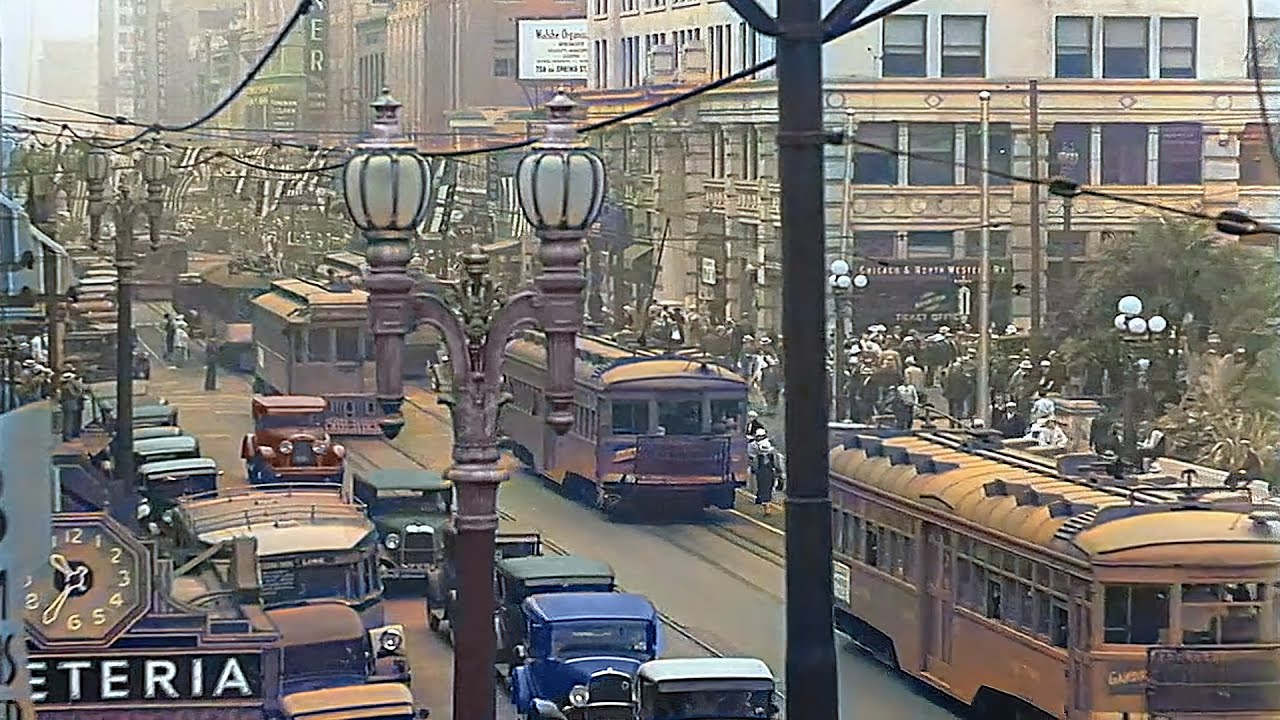 1930s – Views of Los Angeles in color [60fps, Remastered] w/sound design added