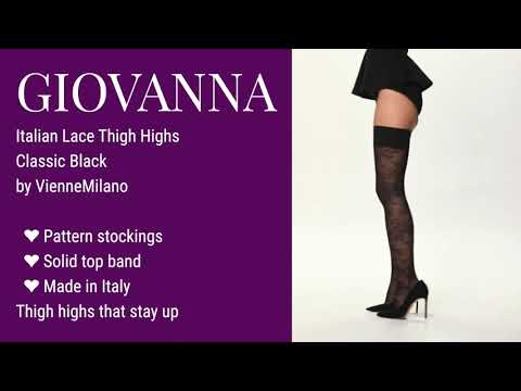 Italian Lace Back Seam Thigh Highs That Stay Up Without a Garter Belt