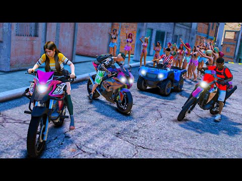 LEVEI UMA MENINA NO PIÃO DO MORRO DE MOTO COM PAULIN E PEDRIN | GTA 5 VIDA REAL