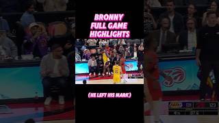 BRONNY JAMES FULL GAME HIGHLIGHTS VS THE RAPTORS #lakers #raptors #bronny #lebronjames #nba #lebron