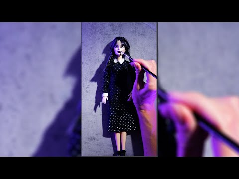 Changing my Barbie into Wednesday! 🩷🖤 #barbie #wednesday #addams