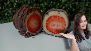 Bombom coxinha de morango 🍓