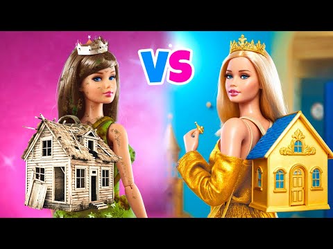 RICH VS POOR VS GIGA RICH CHALLENGE 💝 How to be a Fashion designer at home 😍 Hacks By 123 GO