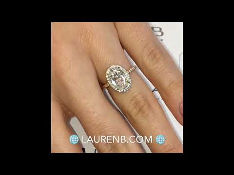 Oval Moissanite Invisible Gallery Halo Ring
