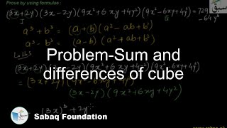 Problem-Sum and differences of cube