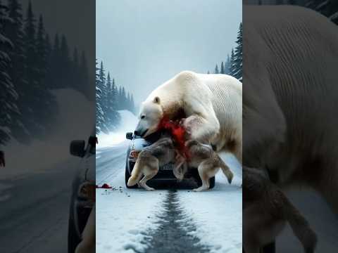 Bear Rescued the Travellers save them from wolf pack pt2 #polarbearconservation #arcticrescue #wolf