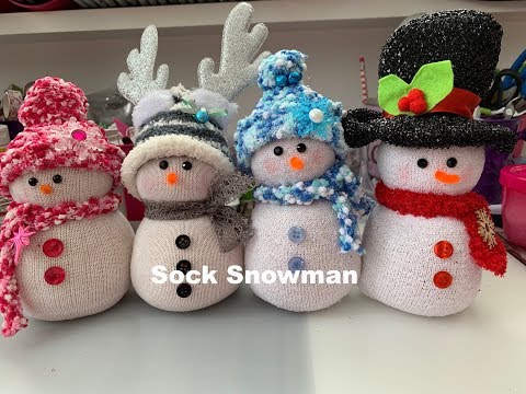 Sock Snowman 2 ways // Dollar Tree DIY Snowman ☃️...