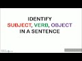 Identifying Subjects and Verbs