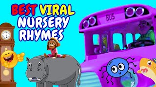 Best Nursery Rhymes | Wheels On The Bus + Hickory Dickory, Shark Family and Many More Kids Songs