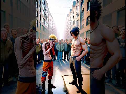 Thin Sasuke & Naruto Drink a Mysterious Chemical 💥 | Goku Help’s! #shorts #naruto #anime #goku