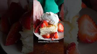 BUTTER SWIM Strawberry Shortcake #easyrecipe #baking #recipe #strawberryshortcake #strawberry