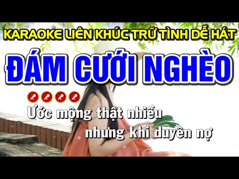 ➤ ĐÁM CƯỚI NGHÈO Karaoke Nhạc Sống Tone Nam | Bến Tình Karaoke