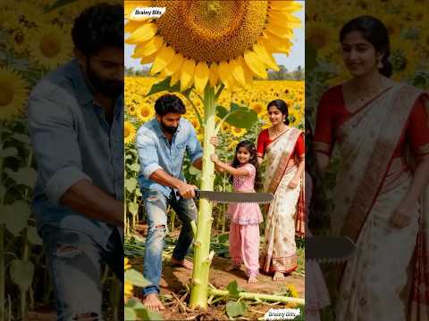 This is PURE HAPPINESS. Watch a Giant Sunflower Become a Heartwarming Feast for an Entire Community.