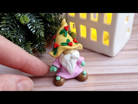 Miniature gnome. Miniature figurine🩷Polymer clay