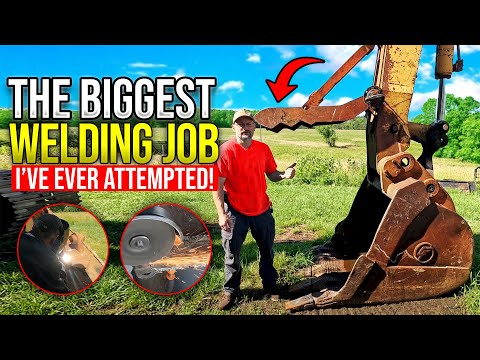 Installing A New Thumb On A Large Excavator. Heavy Welding! Case 170B.