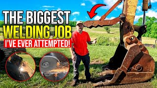 Installing A New Thumb On A Large Excavator. Heavy Welding! Case 170B.