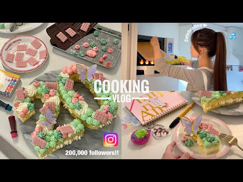 寝ても覚めても作り続ける23歳パティシエの1日🏠Instagram20万人突破記念🥲💫ナンバーケーキ🍰【VLOG】