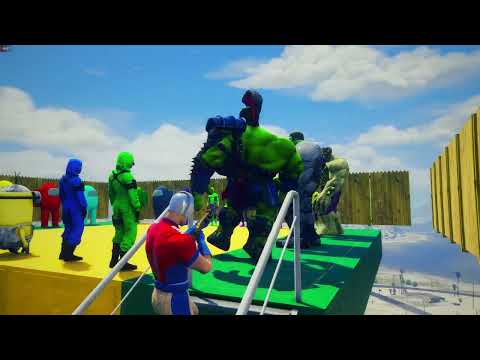 GTA 5 Epic Ragdolls RED SPIDERMAN VS RED MINION VS GREEN MINIONEuphoria Physics & Funny Fails 5